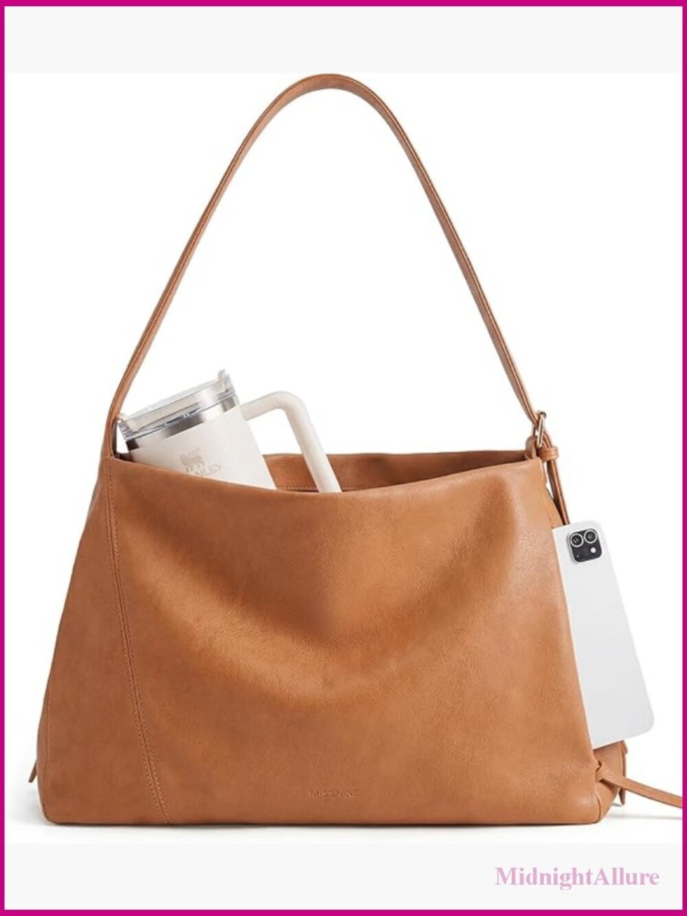 Vegan Leather Hobo Bag - Large Tote Shoulder Crossbody Multi-Pockets